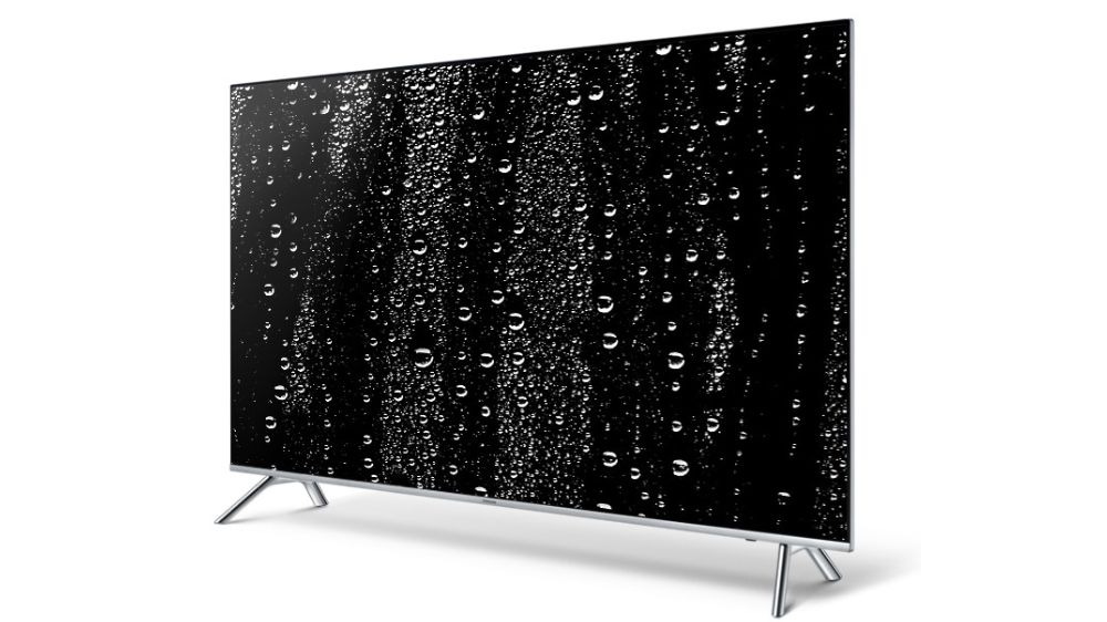 تلویزیون ال ای دی سامسونگ مدل 65NU8900 سایز ۶۵ اینچ با قطره‌های آب بر روی آن