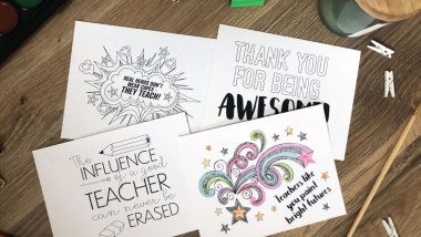 چهار کارت پستال برای روز معلم روی هم