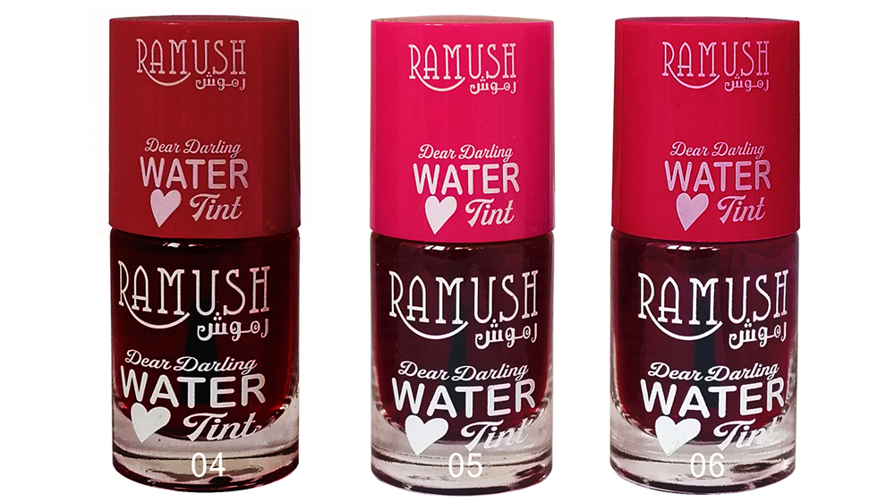 تینت لب و گونه رنگ قرمز گیلاسی آبرسانی بالا water tint برند Ramush 