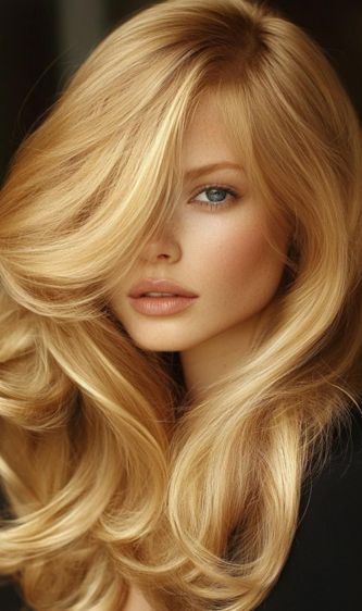 موهای بلند به رنگ عسلی براق