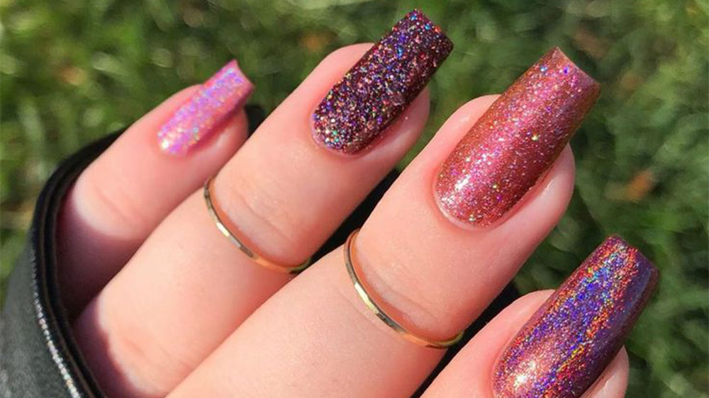 لاک اکلیلی هفت رنگ تناژ قهوه‌‌ای بنفش