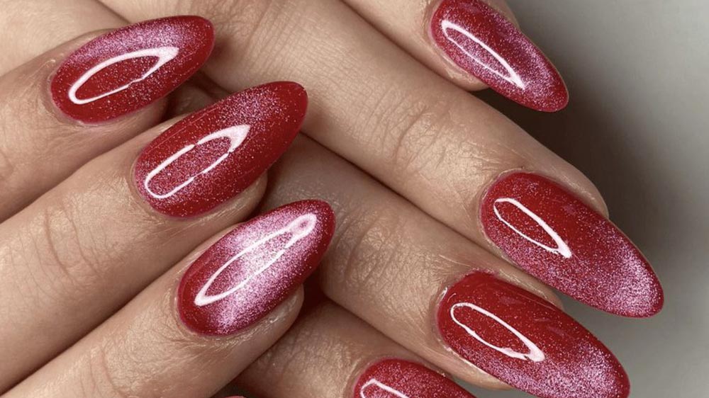 لاک ژل ایس هفت رنگ قرمز و مرجانی