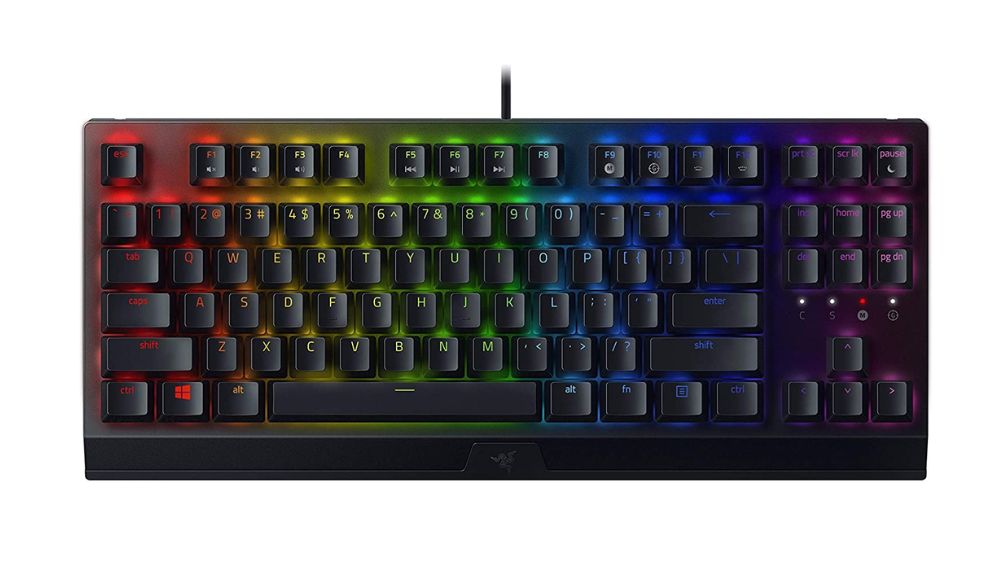 کیبورد گیمینگ ریزر BlackWidow V3 Tenkeyless با پس‌زمینه RGB