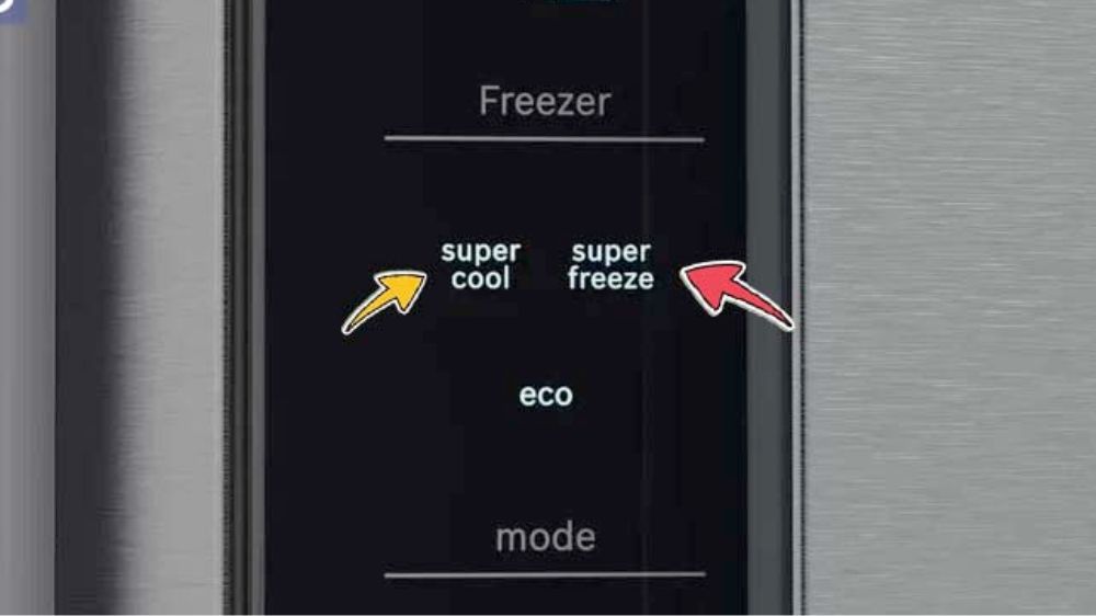 پنل نمایشگر یخچال اسنوا با دو دکمه سوپر فریز و سوپر کول