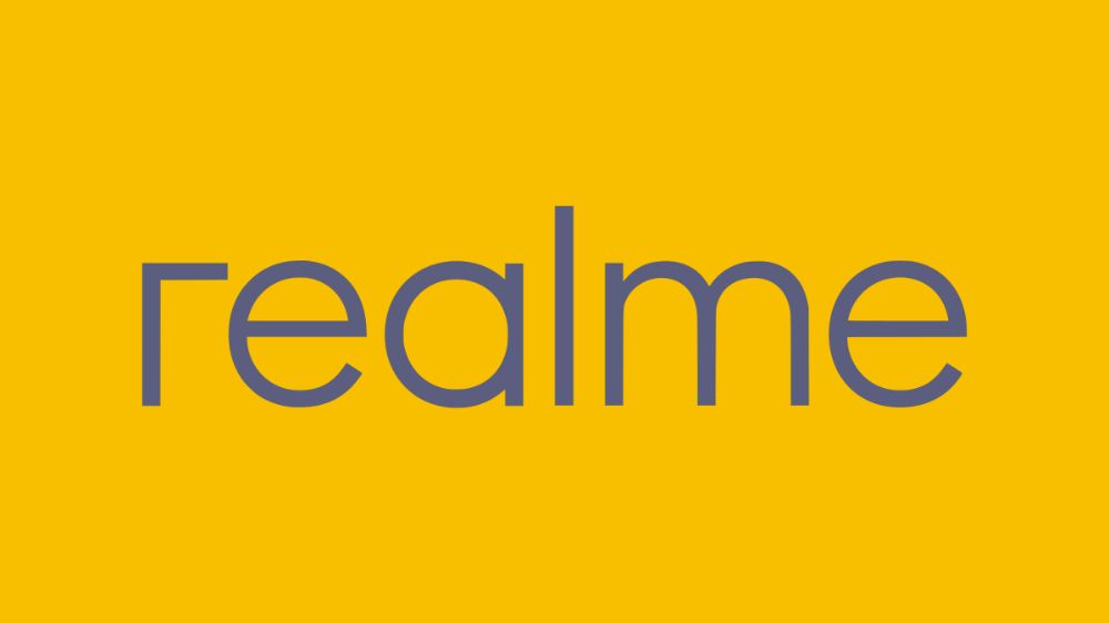 لوگو برند Realme با پس‌زمینه زرد رنگ