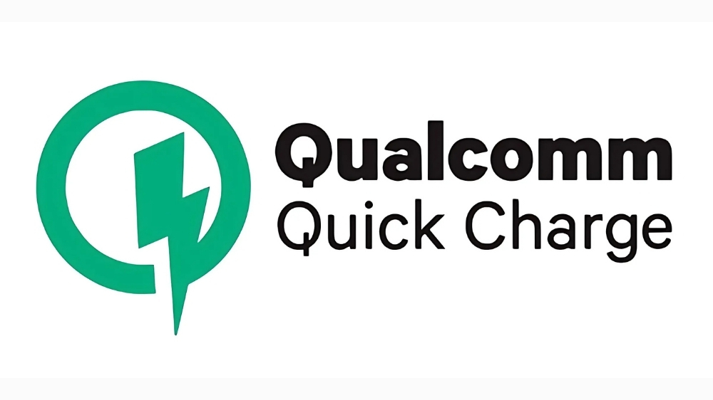 آیکون سبز رنگ شارژ و متن Qualcomm Quick Charge