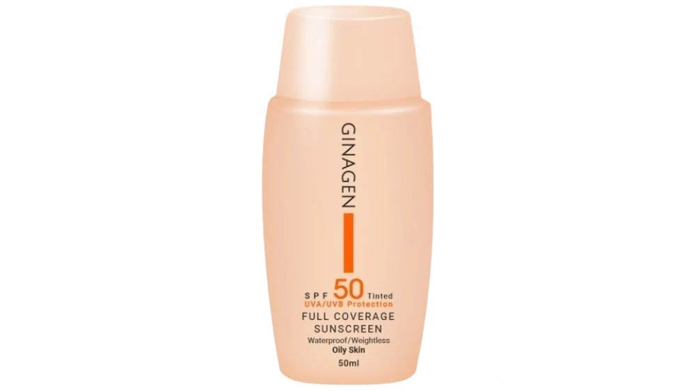 کرم ضدآفتاب برند ژیناژن رنگی مناسب پوست چرب SPF50