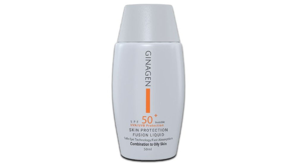 ضد آفتاب Ginagen بی‌رنگ مناسب پوست چرب +SPF50