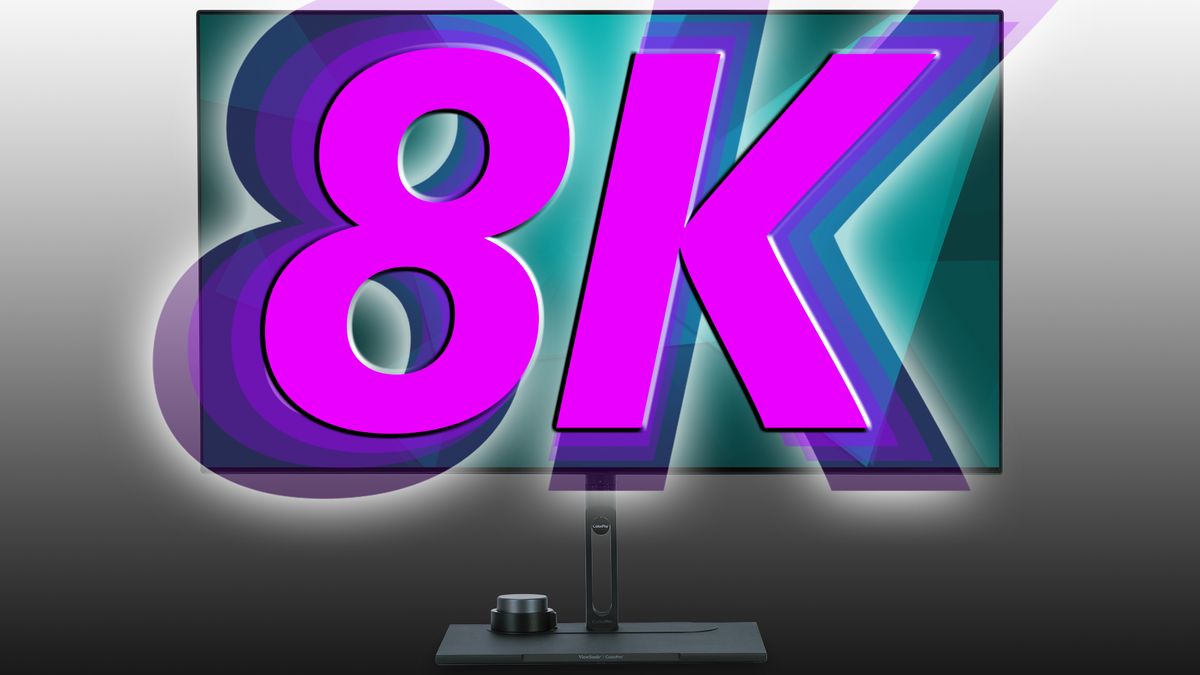 بهترین مانیتور گیمینگ 8K با لوگو بنفش 8K