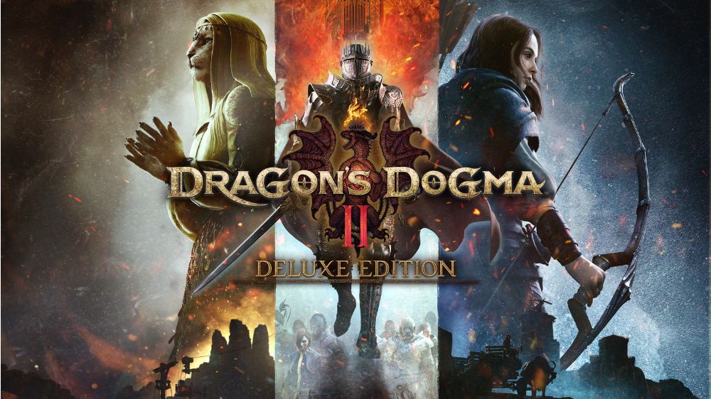 نسخه دیلاکس بازی Dragon's Dogma 2 با تصویر کات‌خورده سه شخصیت اصلی در کنار هم