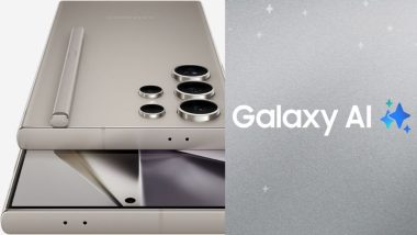 دو گوشی گلکسی S24 ultra و قلم S Pen به همراه لوگو هوش مصنوعی Galaxy AI در کنار آن‌ها