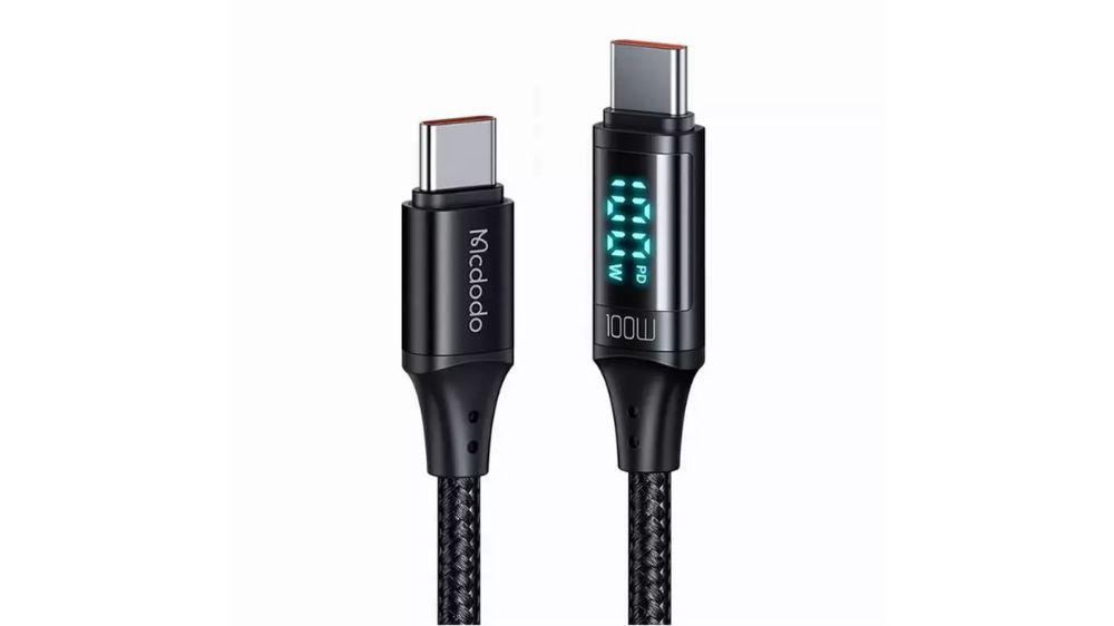 کابل شارژ usb c به usb c از برند مک دودو مدل ca1100 به رنگ مشکی