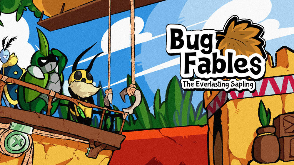 سه شخصیت اصلی بازی Bug Fables The Everlasting Sapling که در پوستر بازی حضور دارند