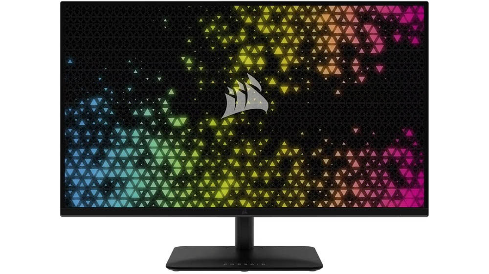 مانیتور ۳۱.۵ اینچی کورسیر مدل XENEON 315QHD165 به رنگ مشکی با تصویرزمینه رنگارنگ