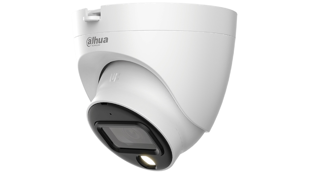 نمای کناری دوربین مداربسته مدل DH HAC HDW1509TLQP A LED از برند داهوا به رنگ سفید