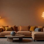 دو مدل آباژور طرح گل ایستاده سالنی داخل اتاق نشیمن