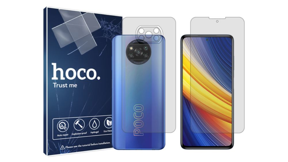 گلس محافظ صفحه برای صفحه و پنل پشتی گوشی poco x3 pro