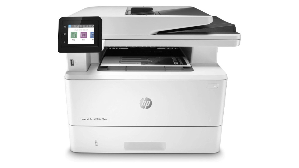 پرینتر HP مدل Laserjet Pro MFP M428dw به رنگ سفید با نمایشگر LCD