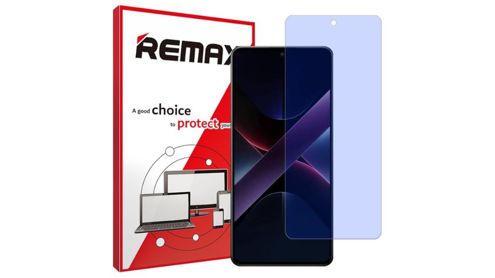 گلس محافظ صفحه هیدروژلی آنتی بلو از برند ریمکس برای گوشی poco x7 pro