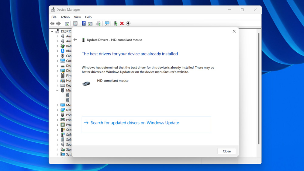 اسکرینشات در حال نمایش درایور بروزرسانی شده در Device Manager ویندوز