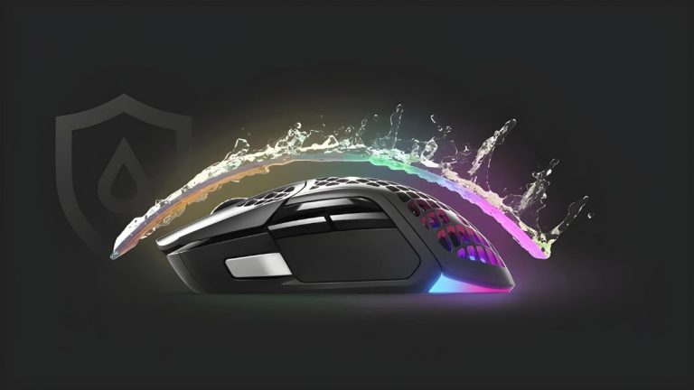 موس گیمینگ تسو با نورپردازی RGB از بغل با پسزمینه مشکی رنگ