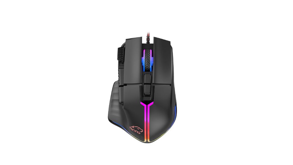 موس گیمینگ تسکو GM 2030 با نورپردازی RGB در پسزمینه سفید رنگ