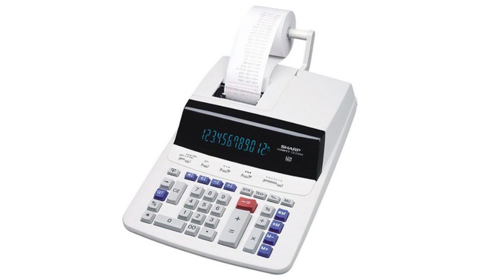 ماشین حساب حسابداری چاپی مدل CS 2194H از برند شارپ به رنگ سفید