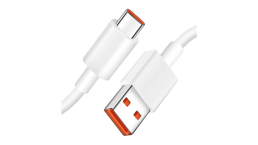 کابل شارژ usb a به usb c اورجینال شیائومی ۱۲۰ وات به رنگ سفید