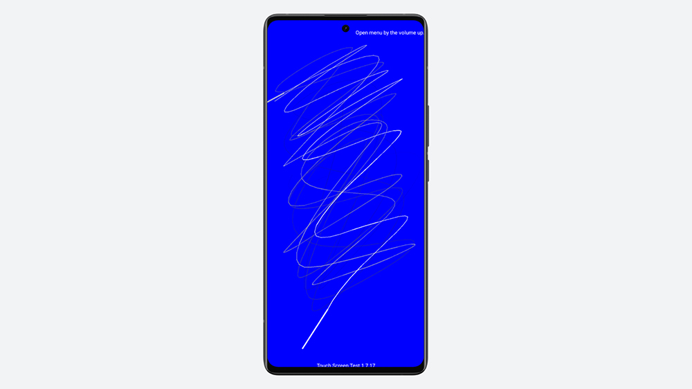 گوشی شیائومی در حال نمایش رابط کاربری برنامه Touch Screen Test