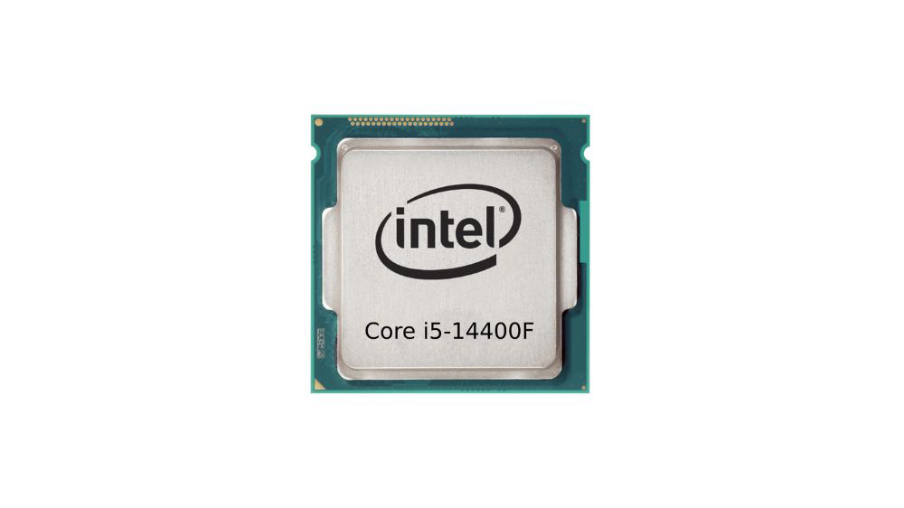 پردازنده اینتل مدل Core i5-14400F با لوگو اینتل در وسط و پس زمینه سفید رنگ