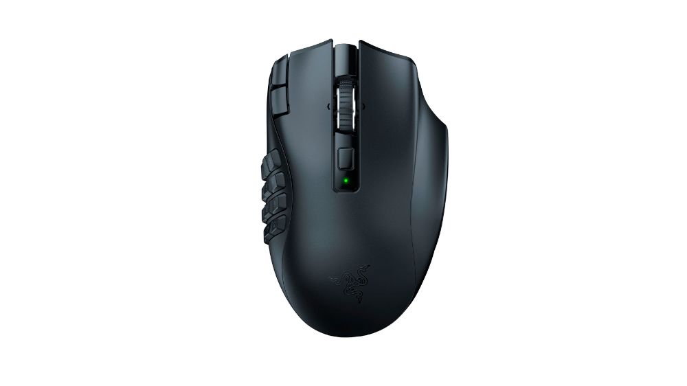 موس گیمینگ ریزر مدل Naga V2 HyperSpeed مشکی رنگ با پسزمینه سفید