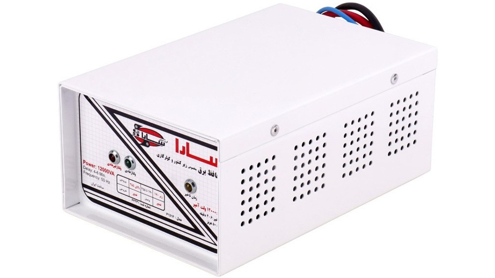 محافظ برق سارا P121F با بدنه فلزی سفید