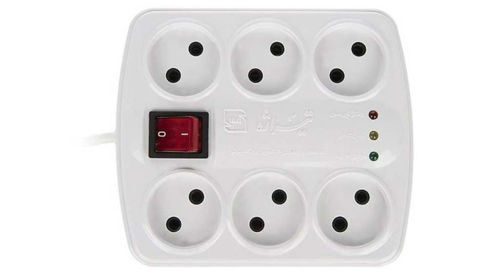 محافظ برق تلویزیون و کامپیوتر آنالوگ تیراژه مدل S5000 به رنگ سفید با کابل
