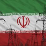 شبکه برق با پرچم ایران در پس زمینه