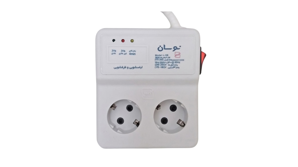 محافظ برق نوسان الکتریک مدل L-126 دوخانه به رنگ سفید