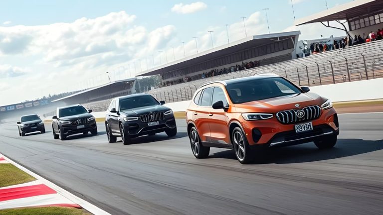 چهار کراس اوور در حال مسابقه دادن در پیست