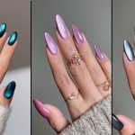 لاک ژل ایس هفت رنگ به رنگ های نقره‌ای، آبی و صورتی