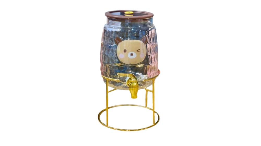 کلمن شیشه‌ای کد KIT-267 طرح خرس کودکانه