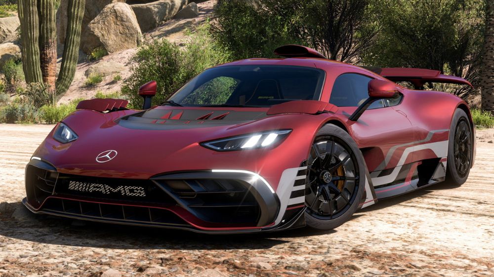 ماشین مرسدس AMG One روی زمین صحرایی در بازی Forza Horizon 5