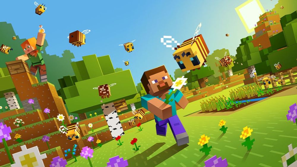 آرت ورک بازی Minecraft با حضور الکس و استیو