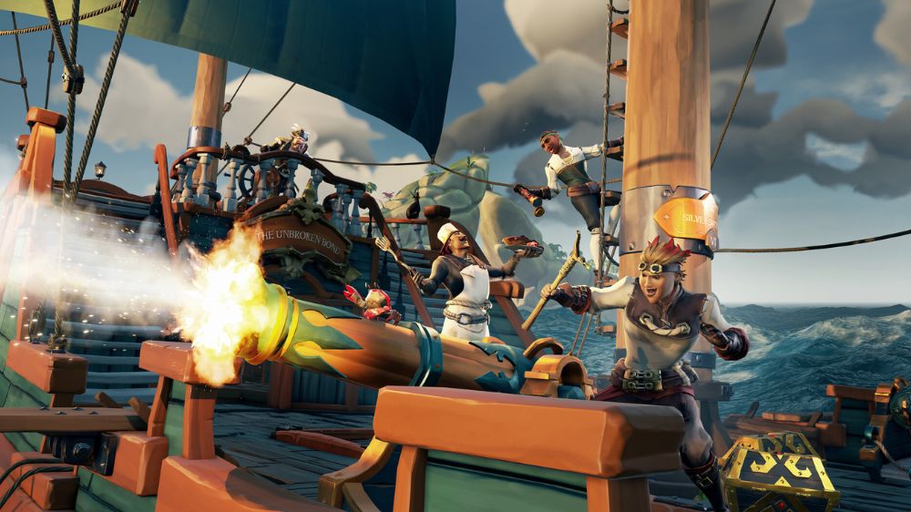 دزدان دریایی روی کشتی در بازی Sea of Thieves