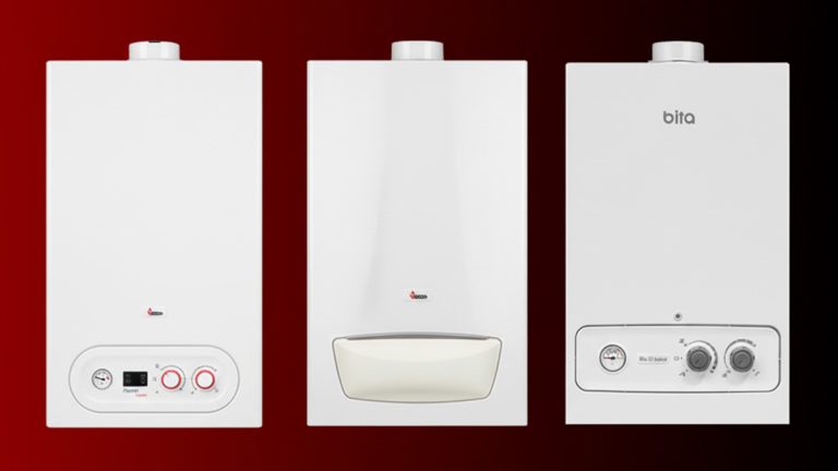 پکیج دیواری بیتا، پارما و پرلا پرو بوتان در پس‌زمینه گرادینت مشکی و قرمز