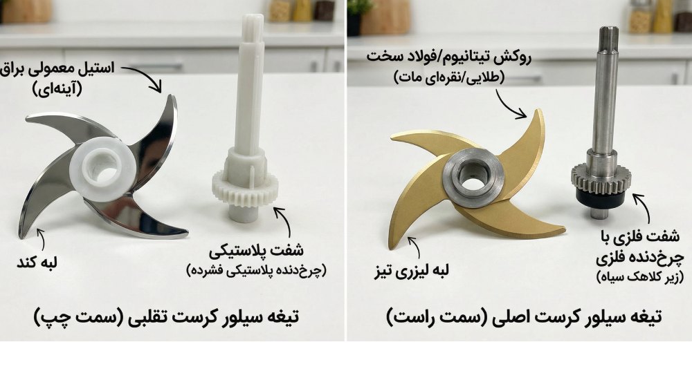 تفاوت تیغه خردکن سیلور کرست اصل و تقلبی